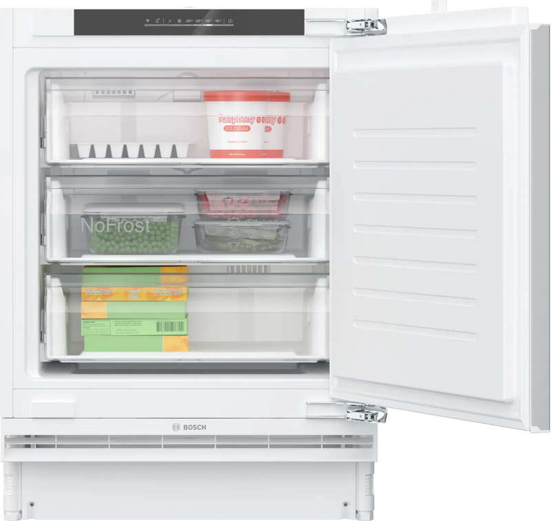 Bosch Series 4 GUN21VFE0G - Built Under Frost Free Freezer with Fixed Hinge Door - E energy -Display