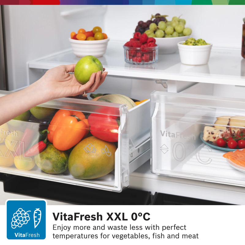 Bosch Series 4 KFN96VPEAG - Stainless Steel Frost Free American Fridge Freezer - E energy