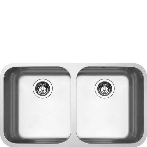 Smeg UM4545 - Stainless Steel Double Bowl Undermount Sink - 89cm Width