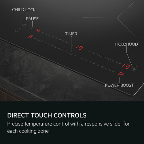 AEG TO64IA00FB - Black Induction Hob 60cm - 4 Zone - Hard Wired