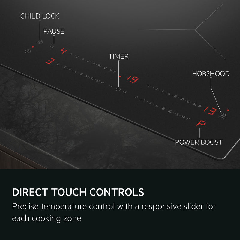 AEG TO64IA00FB - Black Induction Hob 60cm - 4 Zone - Hard Wired