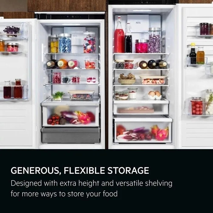 AEG NSC8M192DS - White Integrated Fridge Freezer - 207L/62L - D Energy