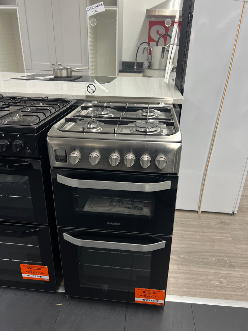 Hotpoint HD5G00CCX/UK - Stainless steel 4 Zone Gas Cooker - Catalytic cleaning - A energy - Unboxed