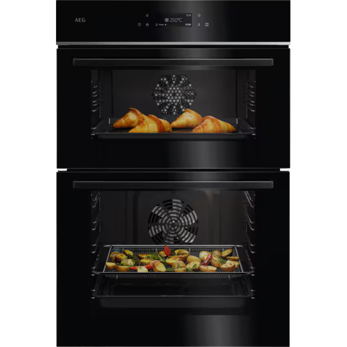 AEG TE7CP61B - Gloss Black Built-in Double Oven - 61L - A Energy
