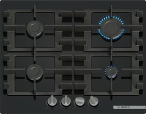 Bosch PNP6B6K40 - Black Glass Gas Hob - 60cm