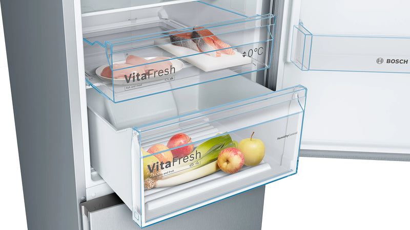 Bosch Series 4 KGN392LEBG - Stainless Steel Fridge Freezer - 368L 70/30 Split - E Energy
