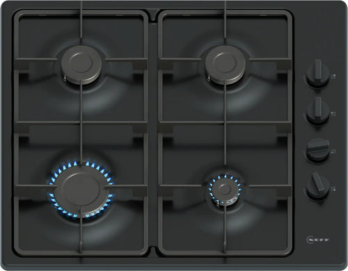 Neff T26BKP6S0 - Black 60cm Gas Hob - 4 Cooking Zones