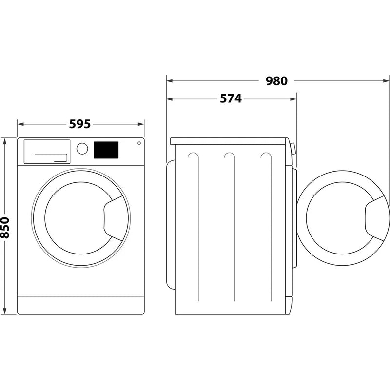 Hotpoint NDB 9635 BS UK - Black 9KG/6KG Washer Dryer - 1400 RPM - D energy