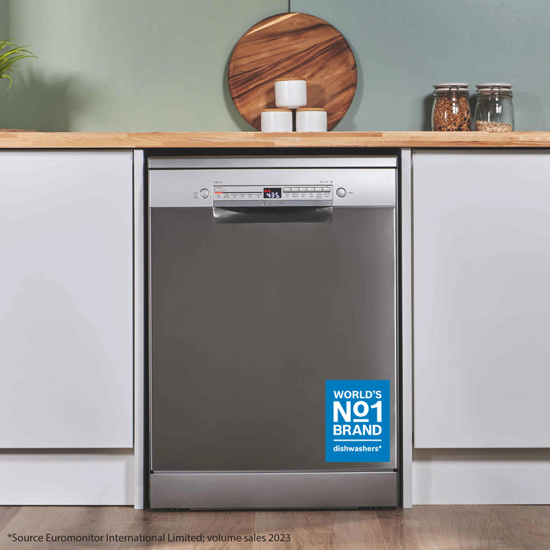 Bosch Series 2 SMS2HVI67G - Silver Freestanding Dishwasher - D energy