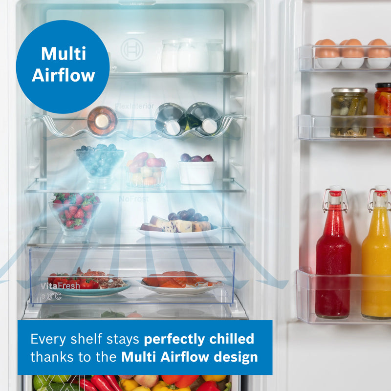 Bosch Series 4 KGN362LDFG - Silver Freestanding 60/40 Frost Free Fridge Freezer - D energy