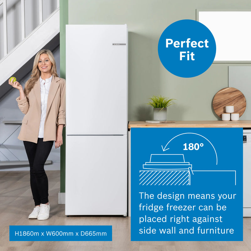 Bosch Series 4 KGN362LDFG - Silver Freestanding 60/40 Frost Free Fridge Freezer - D energy