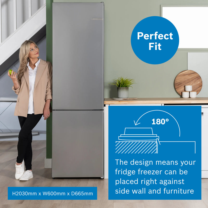 Bosch Series 4 KGN392LDFG - Silver Freestanding 70/30 Frost Free Fridge Freezer - D energy