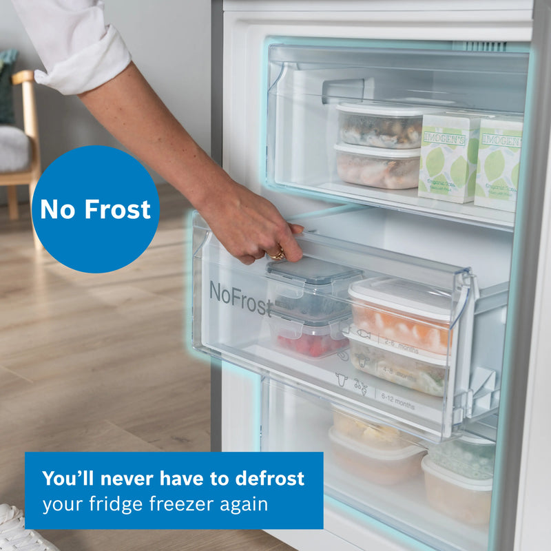 Bosch Series 4 KGN392LDFG - Silver Freestanding 70/30 Frost Free Fridge Freezer - D energy