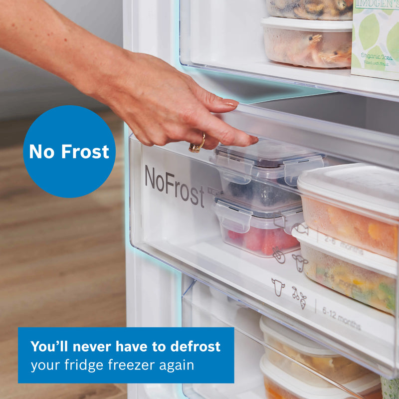 Bosch Series 4 KGN392WDFG - White Freestanding 70/30 Frost Free Fridge Freezer - D energy