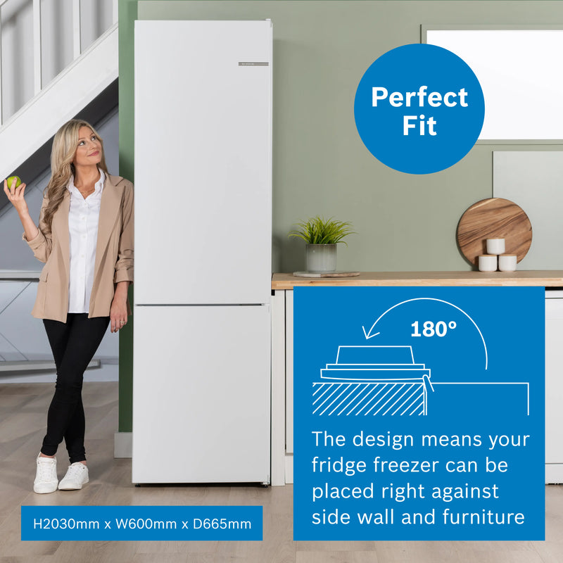 Bosch Series 4 KGN392WDFG - White Freestanding 70/30 Frost Free Fridge Freezer - D energy