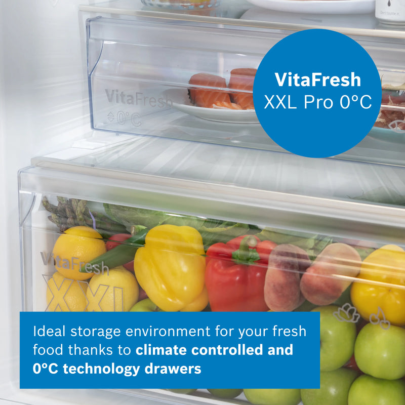 Bosch Series 4 KGN392WDFG - White Freestanding 70/30 Frost Free Fridge Freezer - D energy