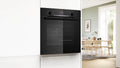 Bosch Series 4 HQA574BB3B - Black Single Oven - 71L Capacity - Pyrolytic Self-Cleaning - A+ Energy Rating
