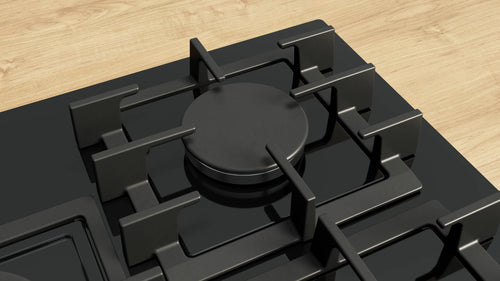 Bosch PPQ7A6I40 - Black Gas Hob - 75cm Tempered Glass - 5 Zones