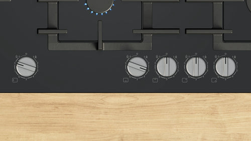 Bosch PPM9A6I40 - Black Gas Hob - 90cm - 5 Cooking Zones