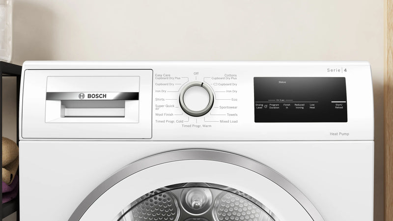 Bosch Series 4 WTH85224GB - White Heat Pump Tumble Dryer - A+++ Rated - 8KG