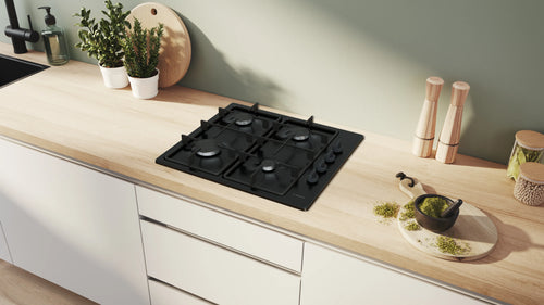Bosch PBP6B6K60 - Black Gas Hob - 60cm - 4 Cooking Zones
