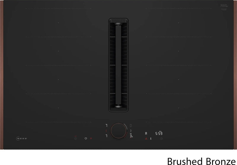 Neff V68YYX4B0 - Matt Black 80cm Induction Hob with Integrated Ventilation - 4 Zones - B Energy