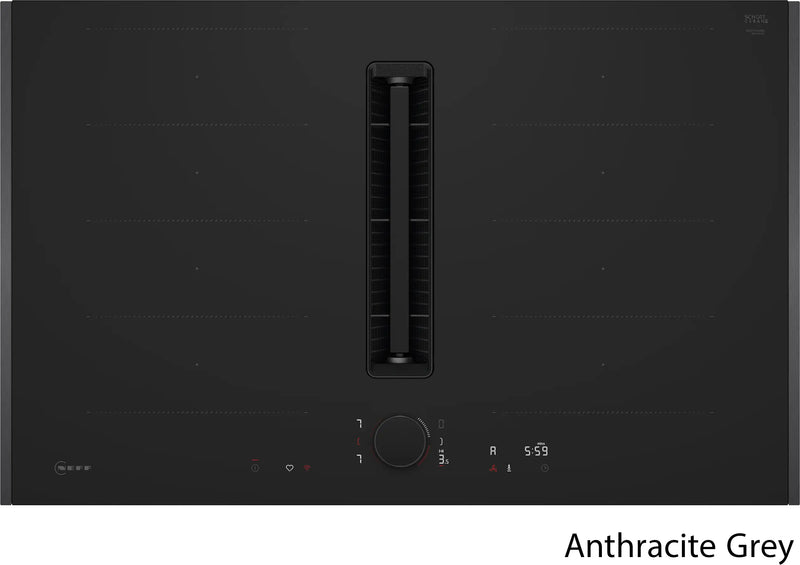 Neff V68YYX4B0 - Matt Black 80cm Induction Hob with Integrated Ventilation - 4 Zones - B Energy