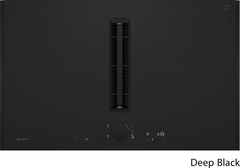 Neff V68YYX4B0 - Matt Black 80cm Induction Hob with Integrated Ventilation - 4 Zones - B Energy