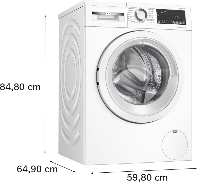 Bosch Series 4 WNA134U8GB - White 8KG/5KG Washer Dryer - 1400 RPM - C/E energy