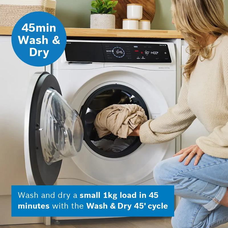 Bosch Series 8 WNC25410GB - White 10.5KG/6KG Washer Dryer - 1400 RPM - A/D energy