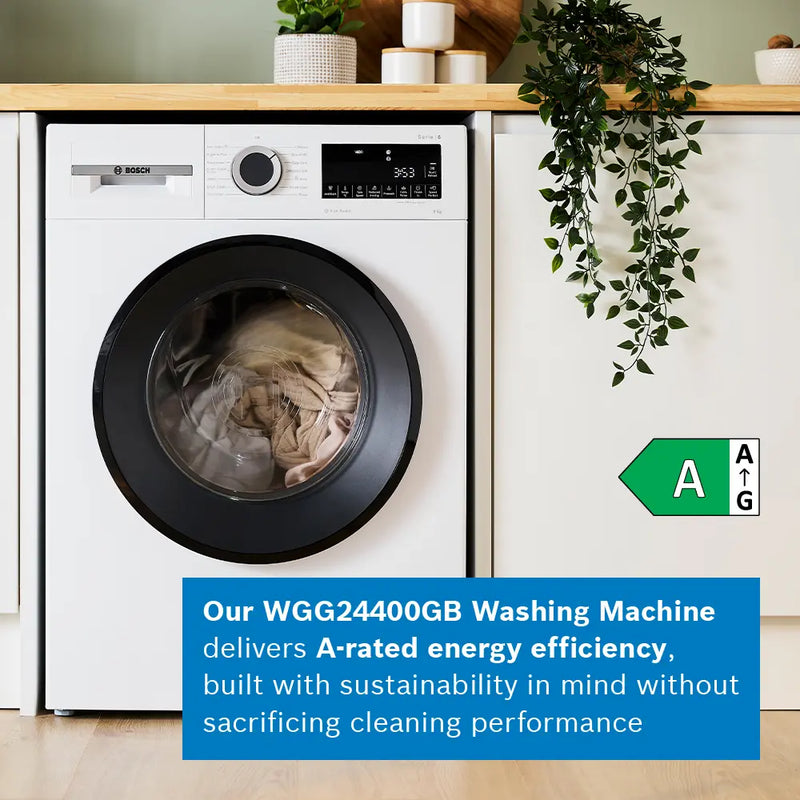 Bosch Series 6 WGG24400GB - White Freestanding 9KG Washing Machine - 1400 RPM - A energy - Display