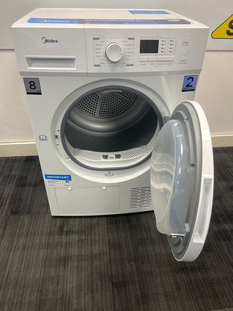 Midea MDG09EH80/1 - White 8KG Heat Pump Condenser Dryer - A++ energy - Unboxed
