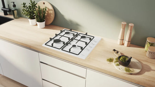 Bosch PBP6B2K60 - White Gas Hob - 60cm - 4 Cooking Zones