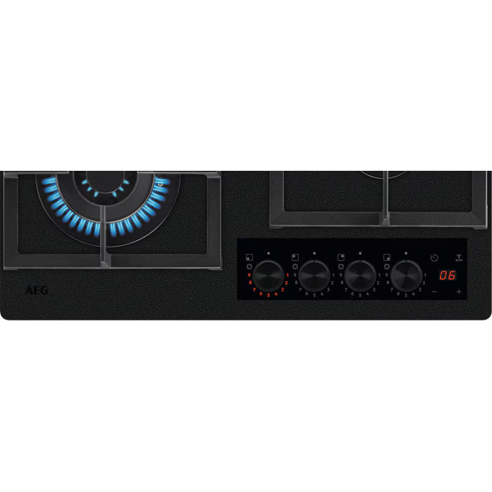 AEG HKB64341NL - Matt Black Gas Hob - 4 Burners - 74.5cm