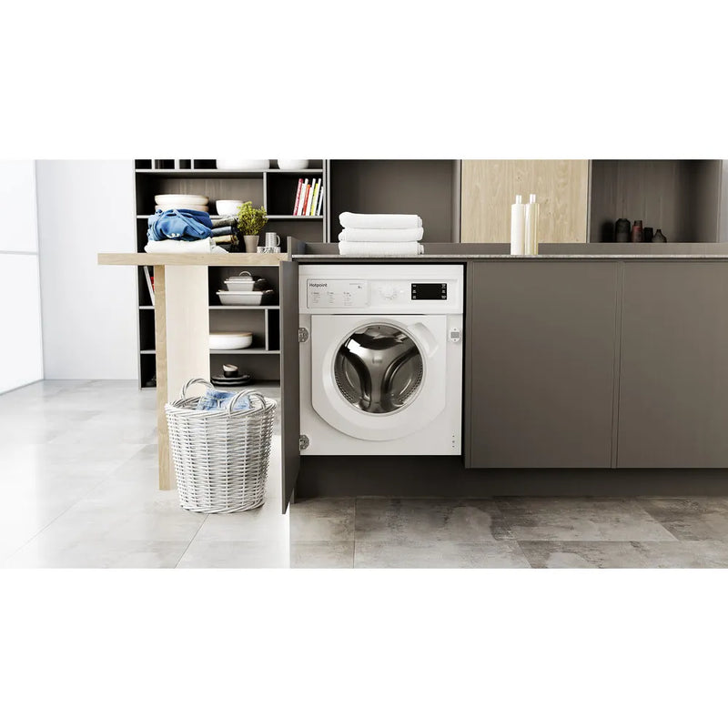 Hotpoint BI WMHG 81485 UK - Integrated 8KG Washing Machine - 1400 RPM - B energy - Display