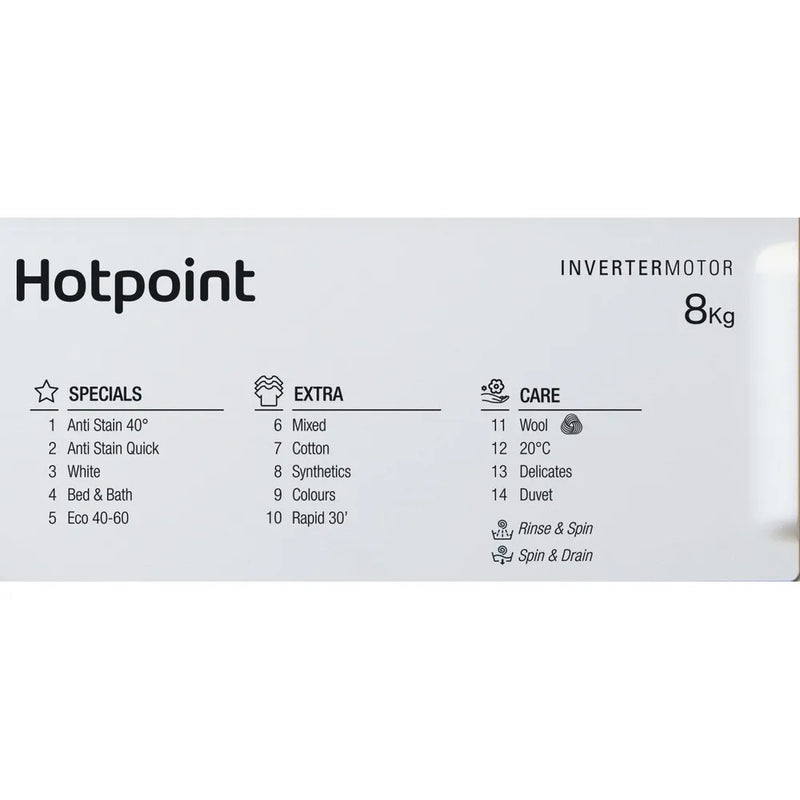 Hotpoint BI WMHG 81485 UK - Integrated 8KG Washing Machine - 1400 RPM - B energy - Display
