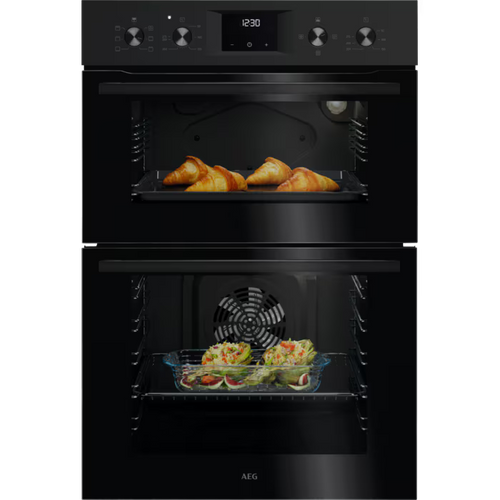 AEG OU5NP20B - Black Built-In Electric Double Oven - 66L + 46L - A Energy