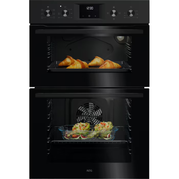 AEG OU5NP20B - Black Built-In Electric Double Oven - 66L + 46L - A Energy