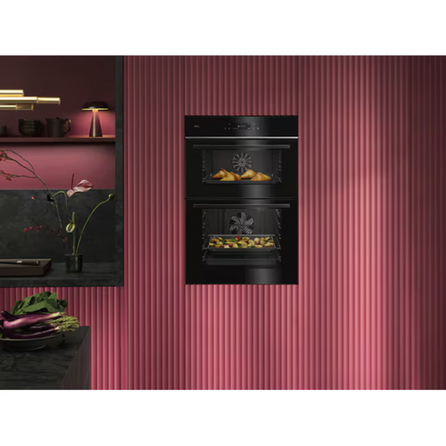 AEG TE7CP61B - Gloss Black Built-in Double Oven - 61L - A Energy