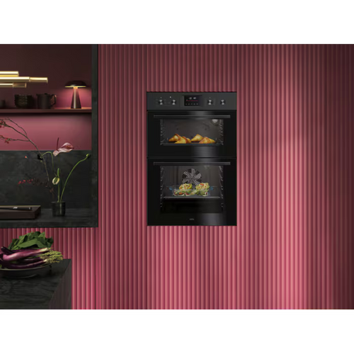 AEG OU5CP40B - Black Built-In Electric Double Oven - 66L + 46L - A Energy