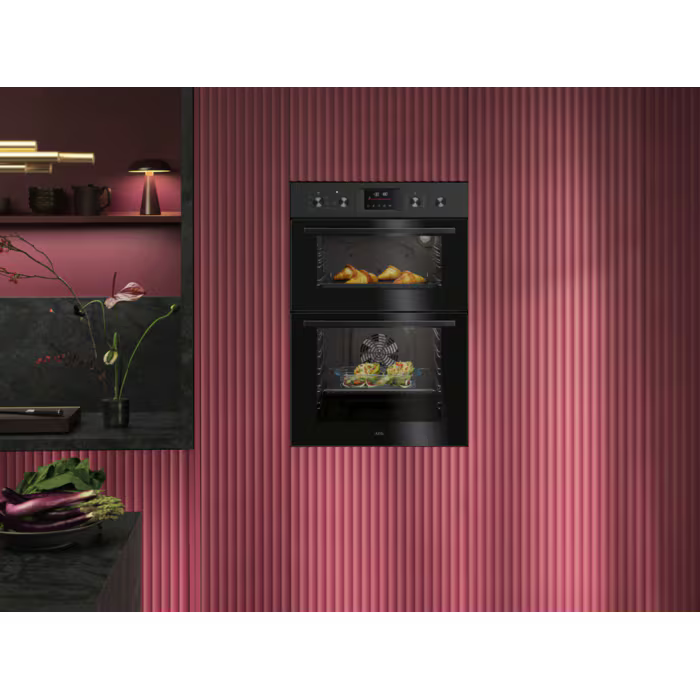 AEG OU5CP40B - Black Built-In Electric Double Oven - 66L + 46L - A Energy