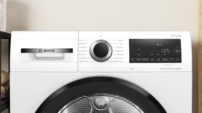 Bosch Series 6 WQG24500GB - White 9KG Heat Pump Tumble Dryer - A+++ Energy