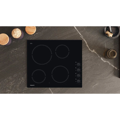 Hotpoint HR 620 R H - Black 4 Zone Ceramic Hob