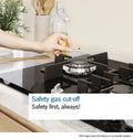 Bosch Series 4 PNP6B6K40 - Black Glass Gas Hob - 60cm