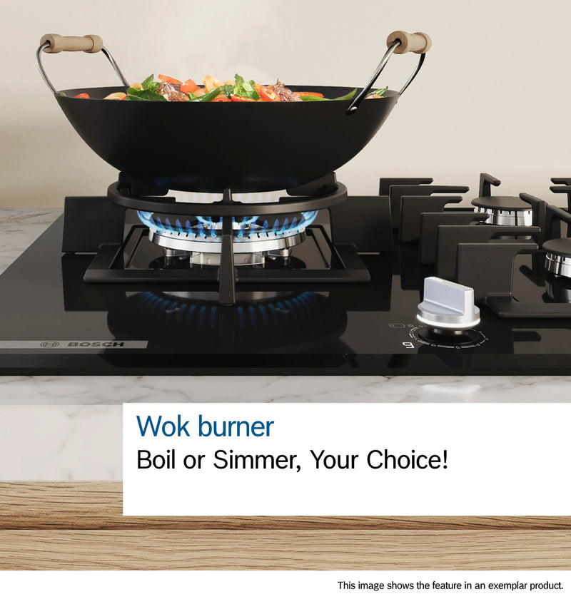 Bosch Series 6 PPM9A6I40 - Black Gas Hob - 90cm - 5 Cooking Zones