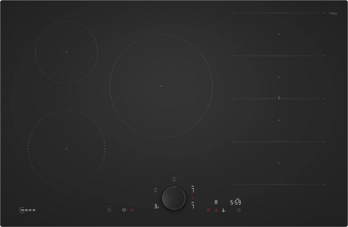 NEFF T68NUV4A0 - Matt Black 80cm Induction Hob - 5 Zones - Flex Induction
