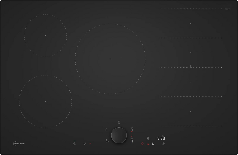 NEFF T68NUV4A0 - Matt Black 80cm Induction Hob - 5 Zones - Flex Induction
