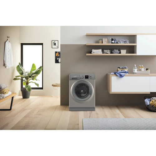 Hotpoint NSWM 1046 GG UK - Graphite Freestanding 10KG Washing Machine - 1400 RPM - A energy