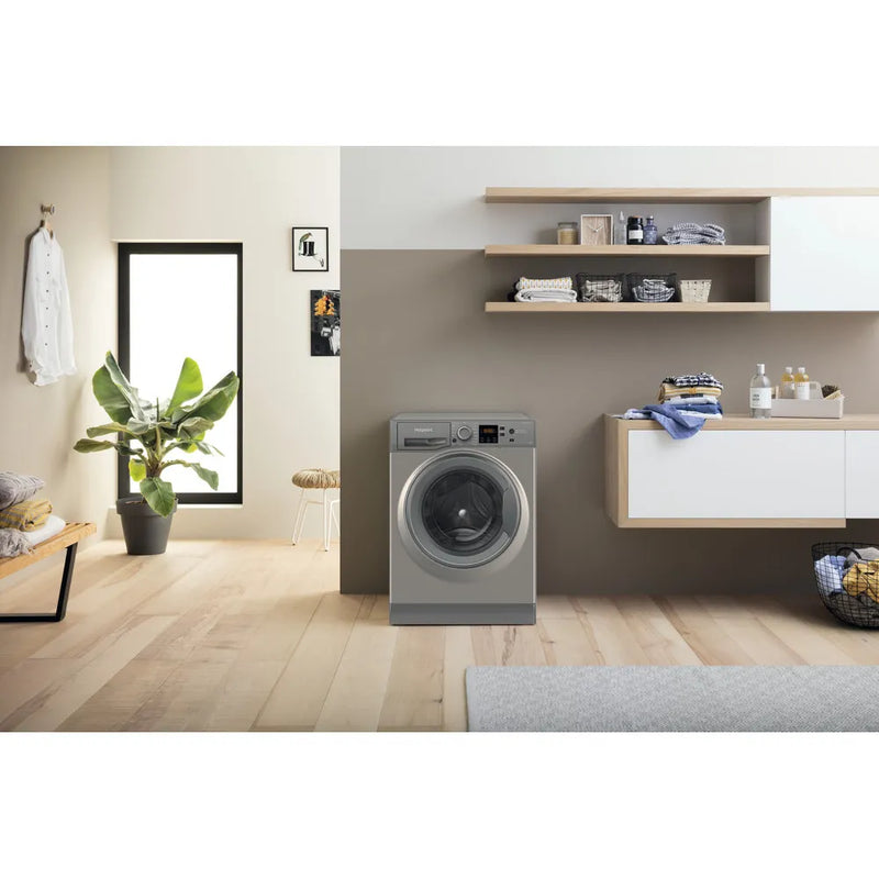 Hotpoint NSWM 1046 GG UK - Graphite Freestanding 10KG Washing Machine - 1400 RPM - A energy