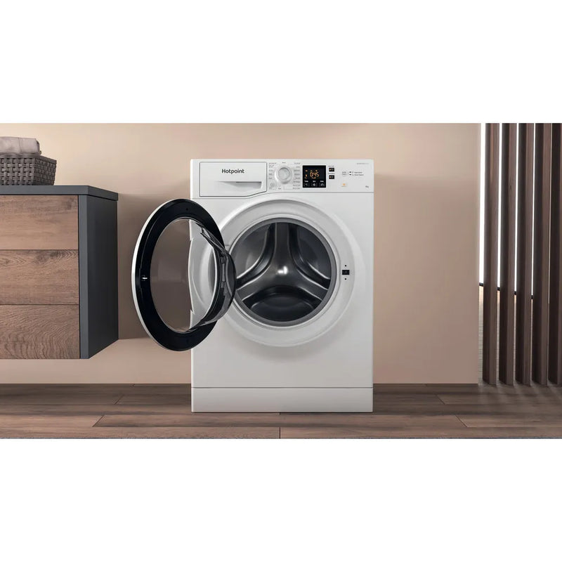 Hotpoint NSWF 846 W UK - White Freestanding 8KG Washing Machine - 1400 RPM - A energy